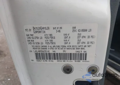 2006 Jeep Liberty Sport из США, поврежденный, VIN 1J4GL48K56W235142